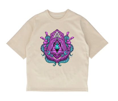 【和紙素材】サイケデリック座禅プリントTシャツ