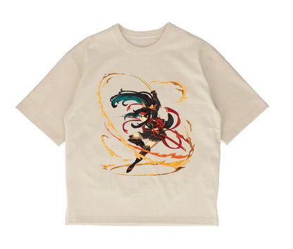 【和紙素材】サムライ女子プリントTシャツ