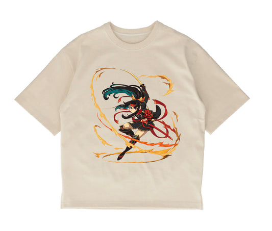 【和紙素材】サムライ女子プリントTシャツ